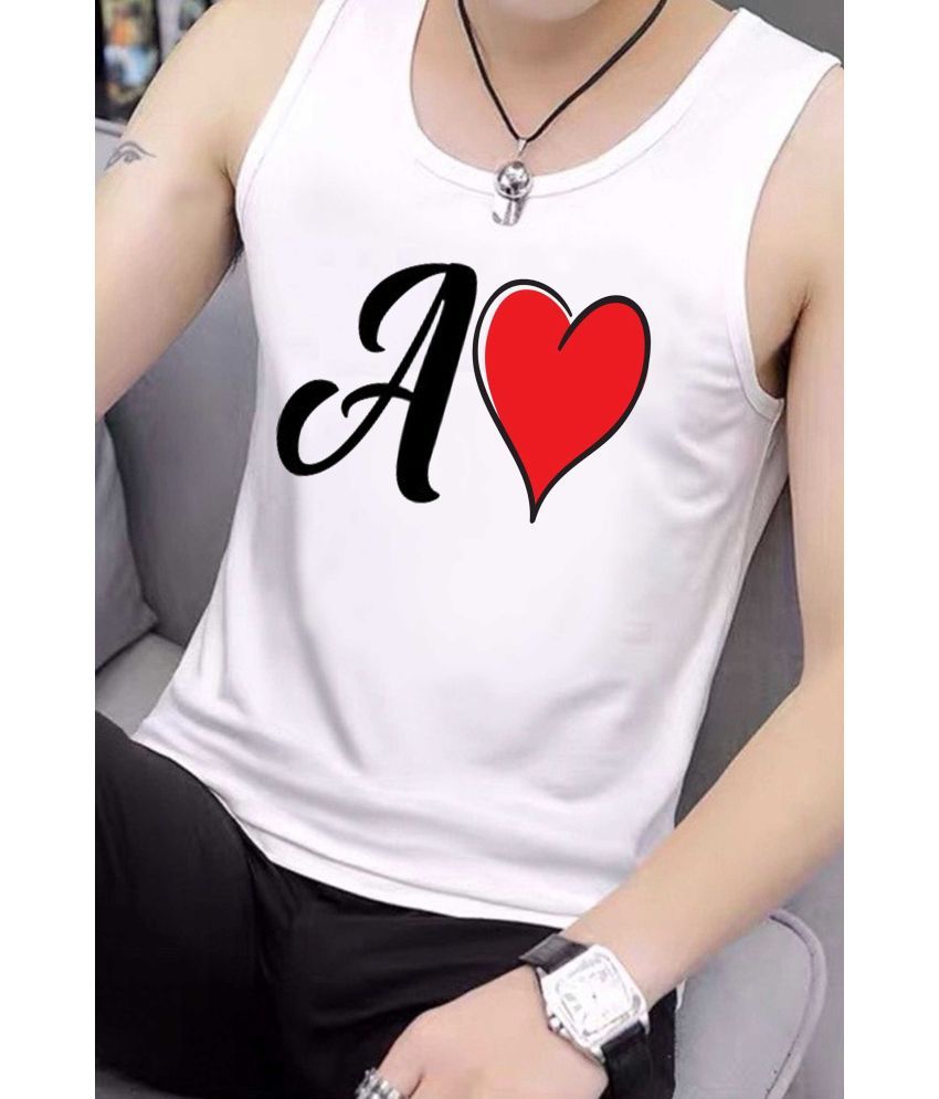     			EDApparels Polyester Men's Vest ( White ) Gym Vest for Man