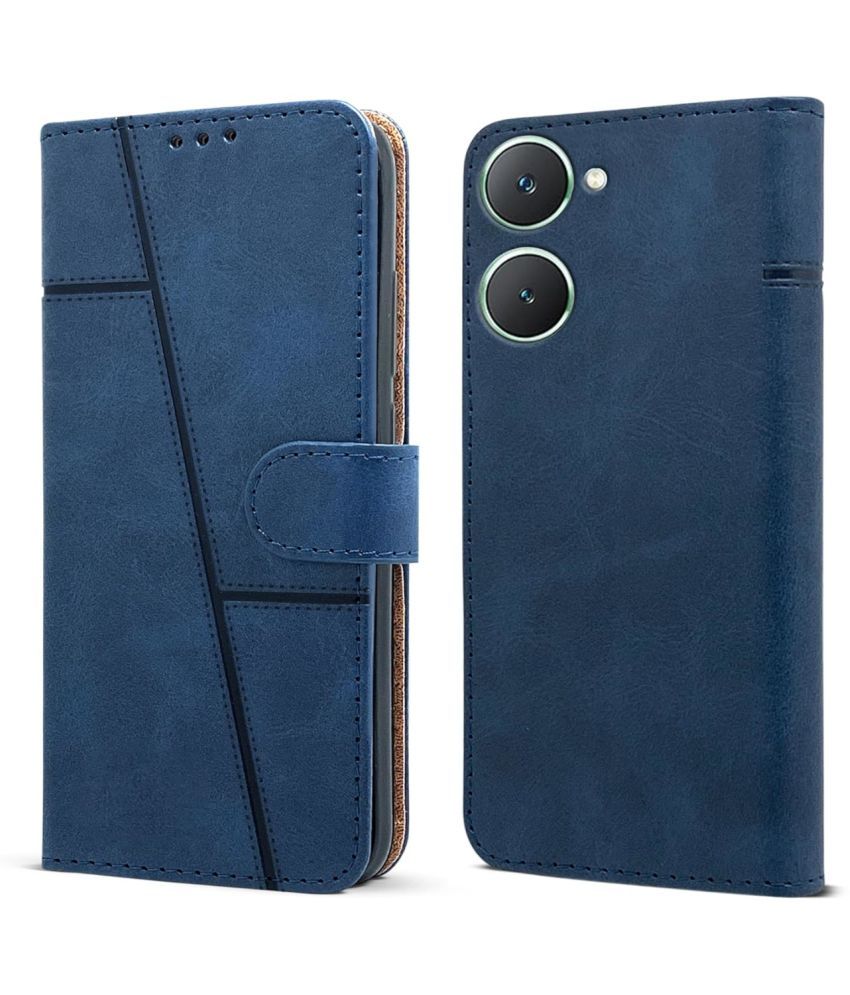     			NBOX Blue Flip Cover Artificial Leather Compatible For Vivo Y18 ( Pack of 1 )