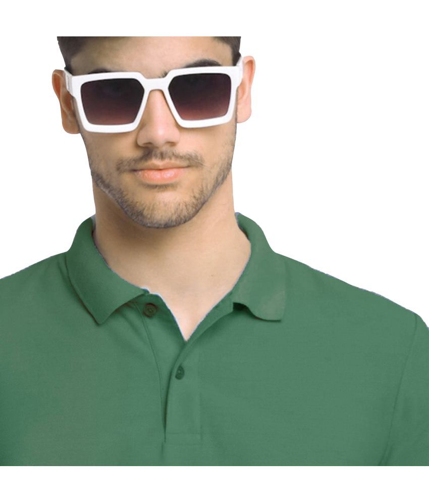     			Radprix Cotton Regular Fit Solid Half Sleeves Men's Polo T Shirt - Dark Green ( Pack of 1 )