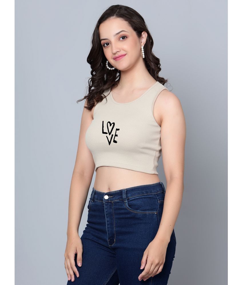     			fashion and youth Beige Cotton Blend Women's Crop Top ( Pack of 1 )