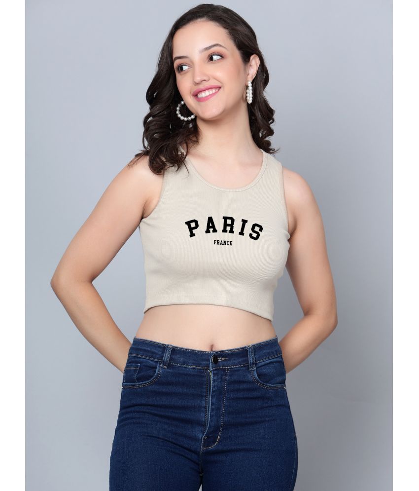     			fashion and youth Beige Cotton Blend Women's Crop Top ( Pack of 1 )