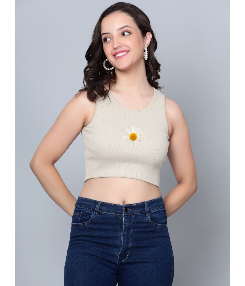     			fashion and youth Beige Cotton Blend Women's Crop Top ( Pack of 1 )