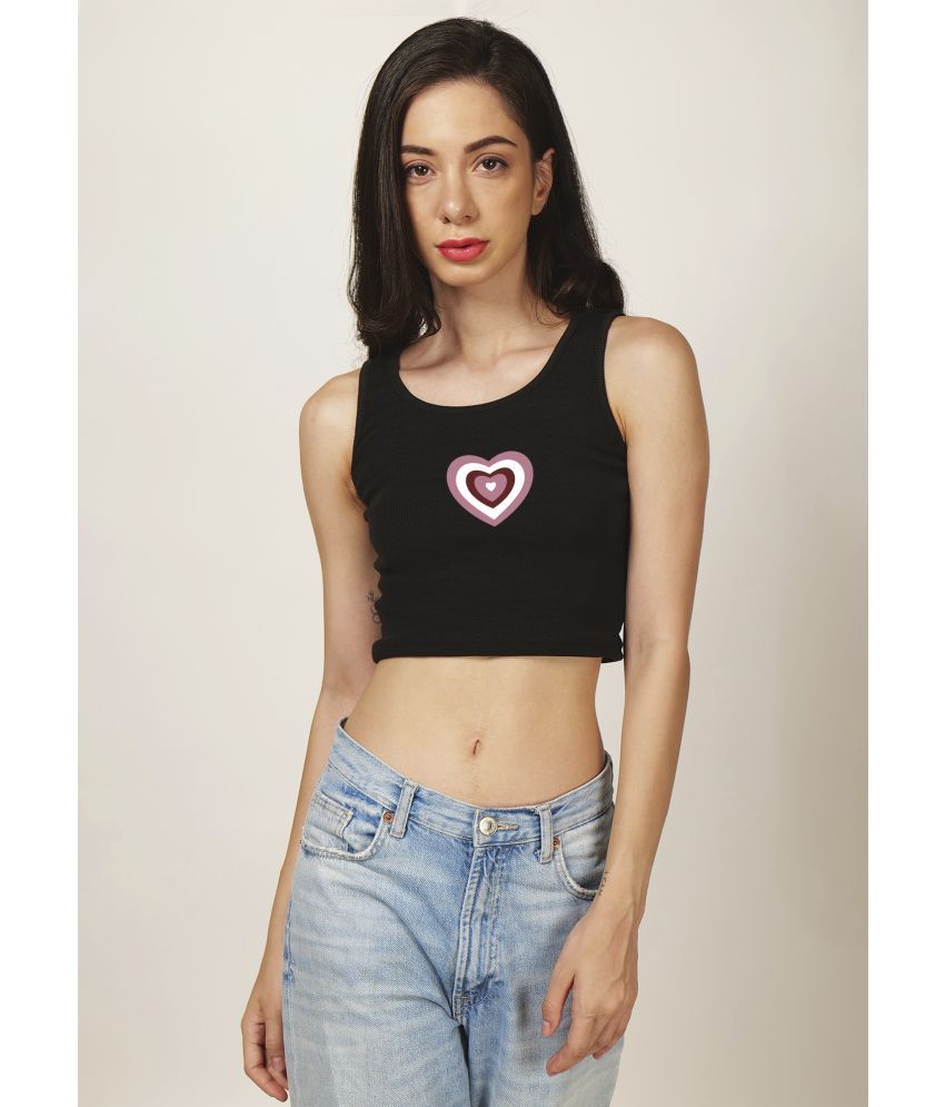     			fashion and youth Black Cotton Blend Women's Crop Top ( Pack of 1 )