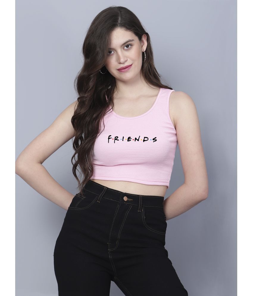     			fashion and youth Pink Cotton Blend Women's Crop Top ( Pack of 1 )