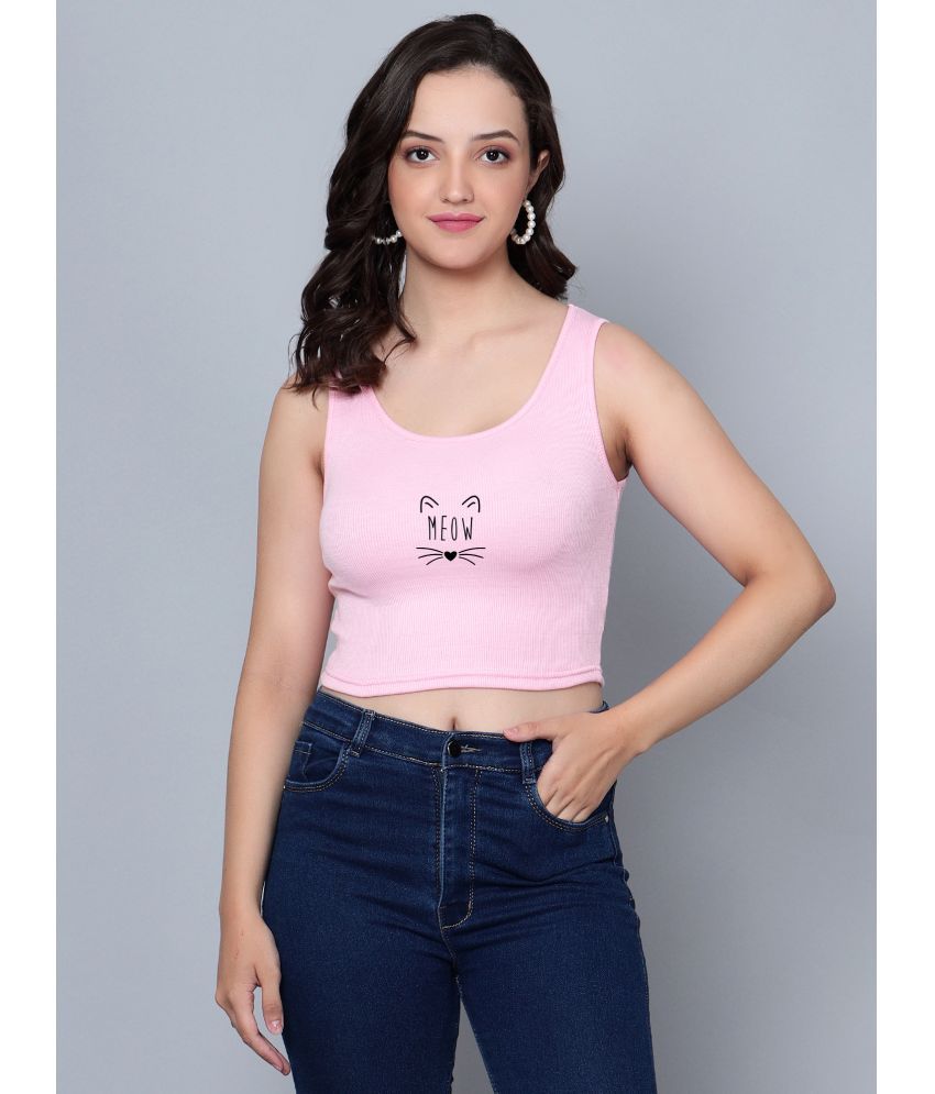     			fashion and youth Pink Cotton Blend Women's Crop Top ( Pack of 1 )