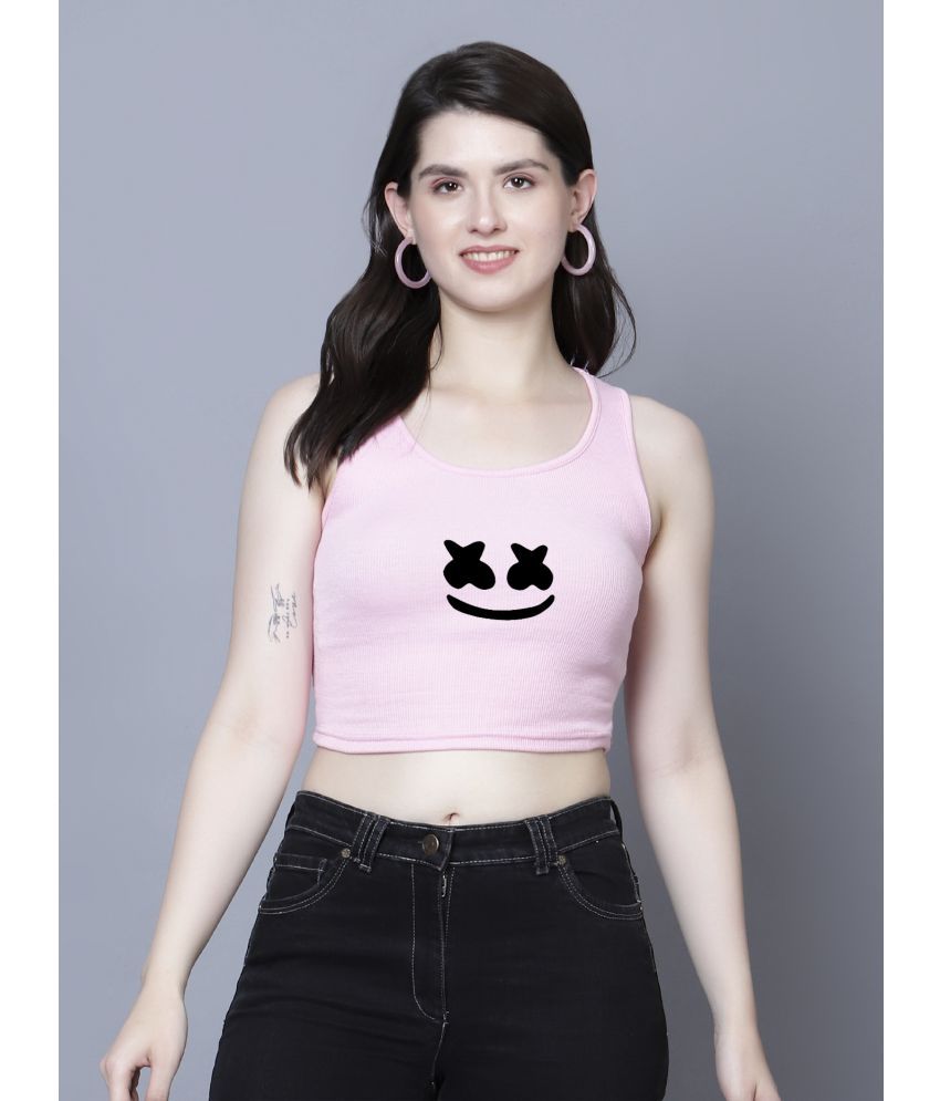     			fashion and youth Pink Cotton Blend Women's Crop Top ( Pack of 1 )