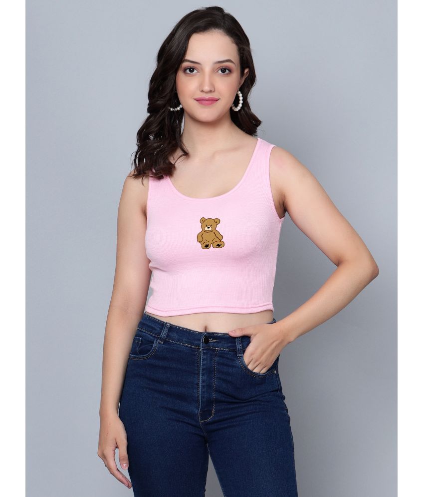     			fashion and youth Pink Cotton Blend Women's Crop Top ( Pack of 1 )