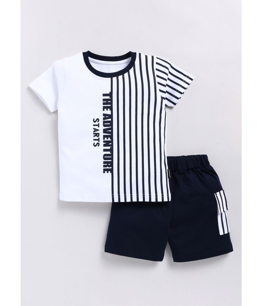     			CUTOPIES Black Cotton Boys T-Shirt & Shorts ( Pack of 1 )