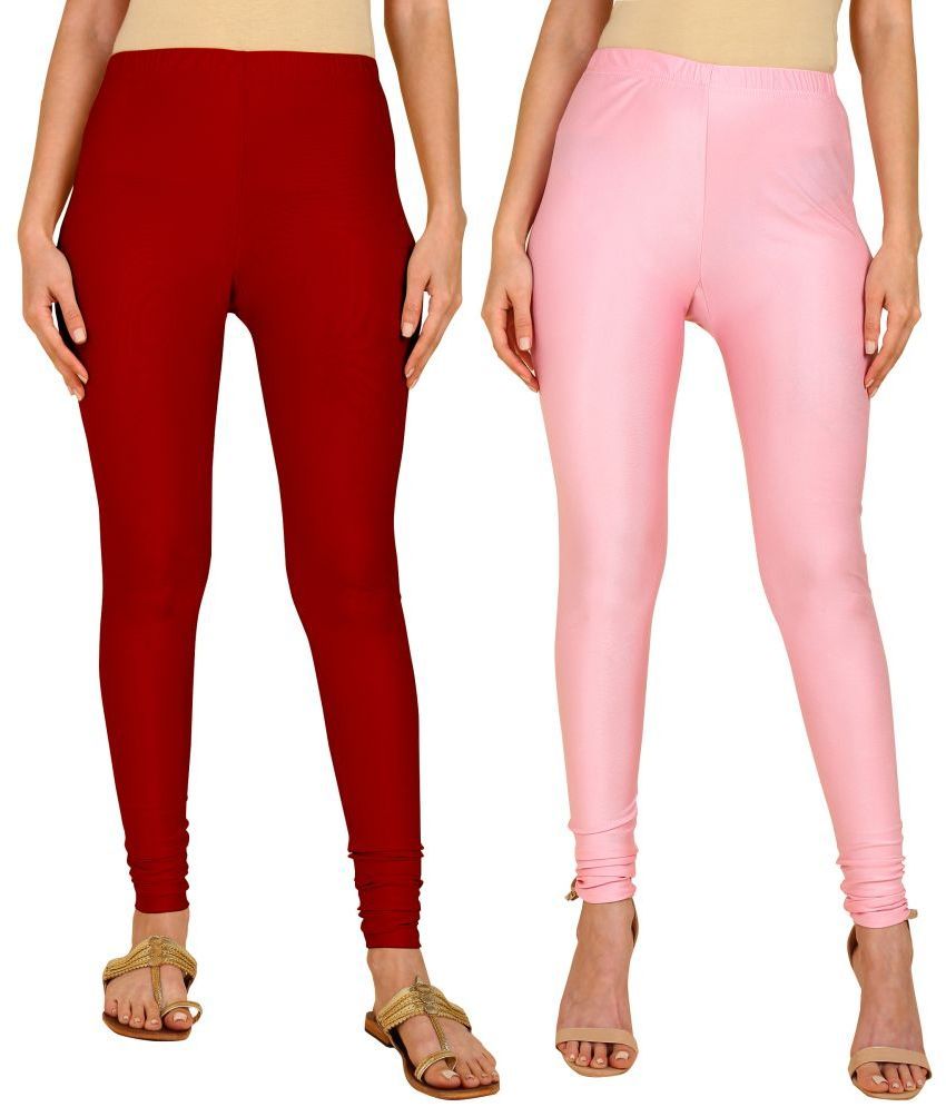     			Colorscube - Pink,Maroon Lycra Women's Leggings ( Pack of 2 )