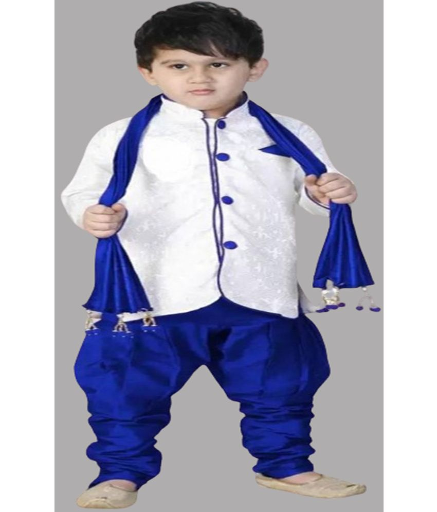     			Coxxup Blue Silk Blend Boys Sherwani ( Pack of 1 )