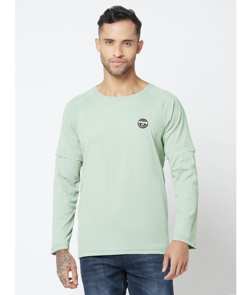     			Glito Polyester Regular Fit Solid Full Sleeves Men's T-Shirt - Green ( Pack of 1 )