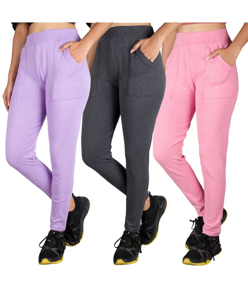     			KARARO JEGGINGS - Cotton Blend Skinny Fit Lavender Women's Jeggings ( Pack of 3 )