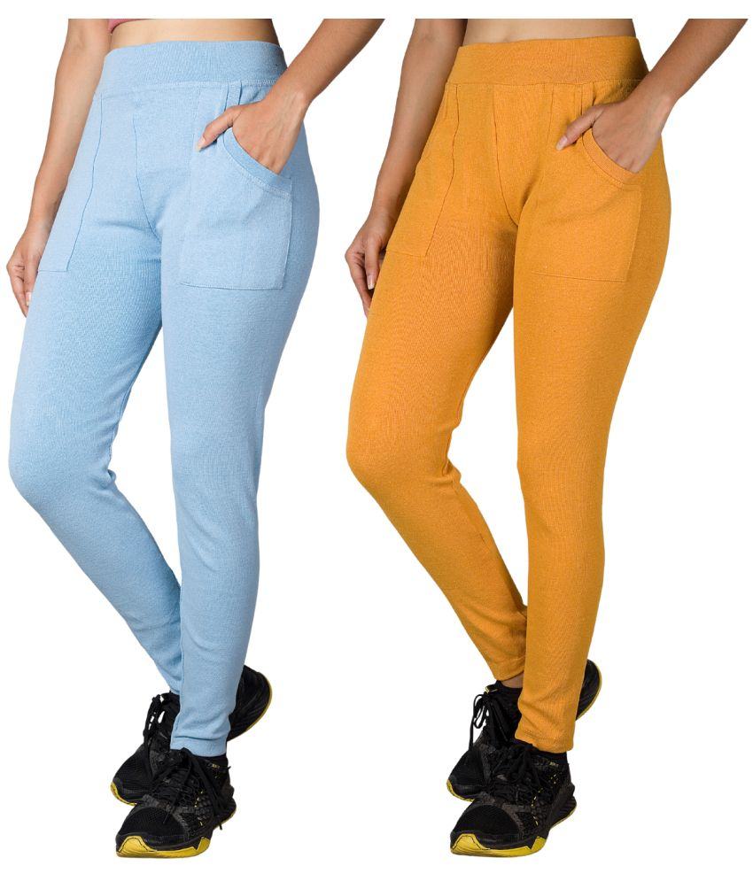     			KARARO JEGGINGS - Cotton Blend Skinny Fit Light Blue Women's Jeggings ( Pack of 2 )