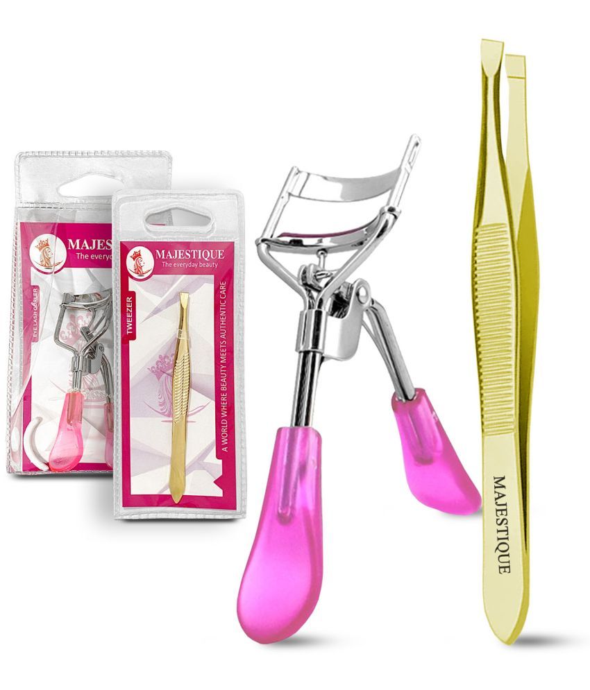     			Majestique Eyelash Curler with Tweezer Premium Lash Curler Eye Lash Curler for Women (Pack of 2)