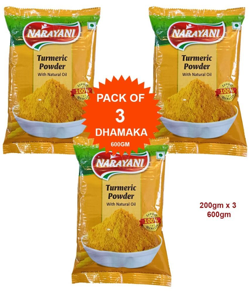     			Narayani Spices Pack Of 3 | Haldi Powder (Turmeric Powder) | 200gm x 3  | Ntwt.600gm 200 gm