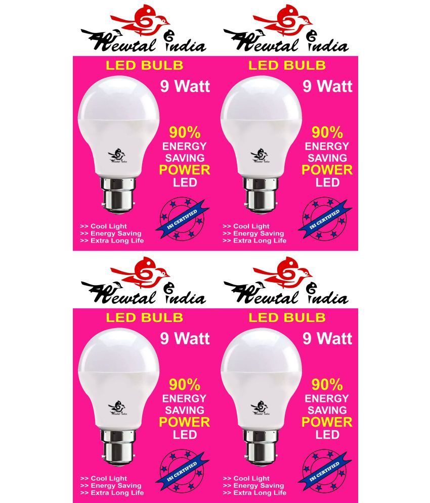     			Newtal India 9W Cool Day Light LED Bulb ( Pack of 4 )