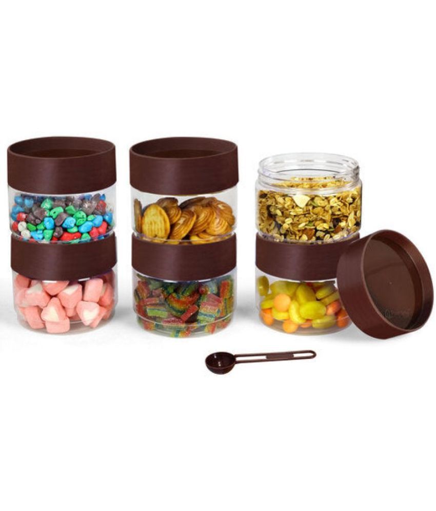     			PearlPet Plastic Brown Multi-Purpose Container ( Set of 6 )