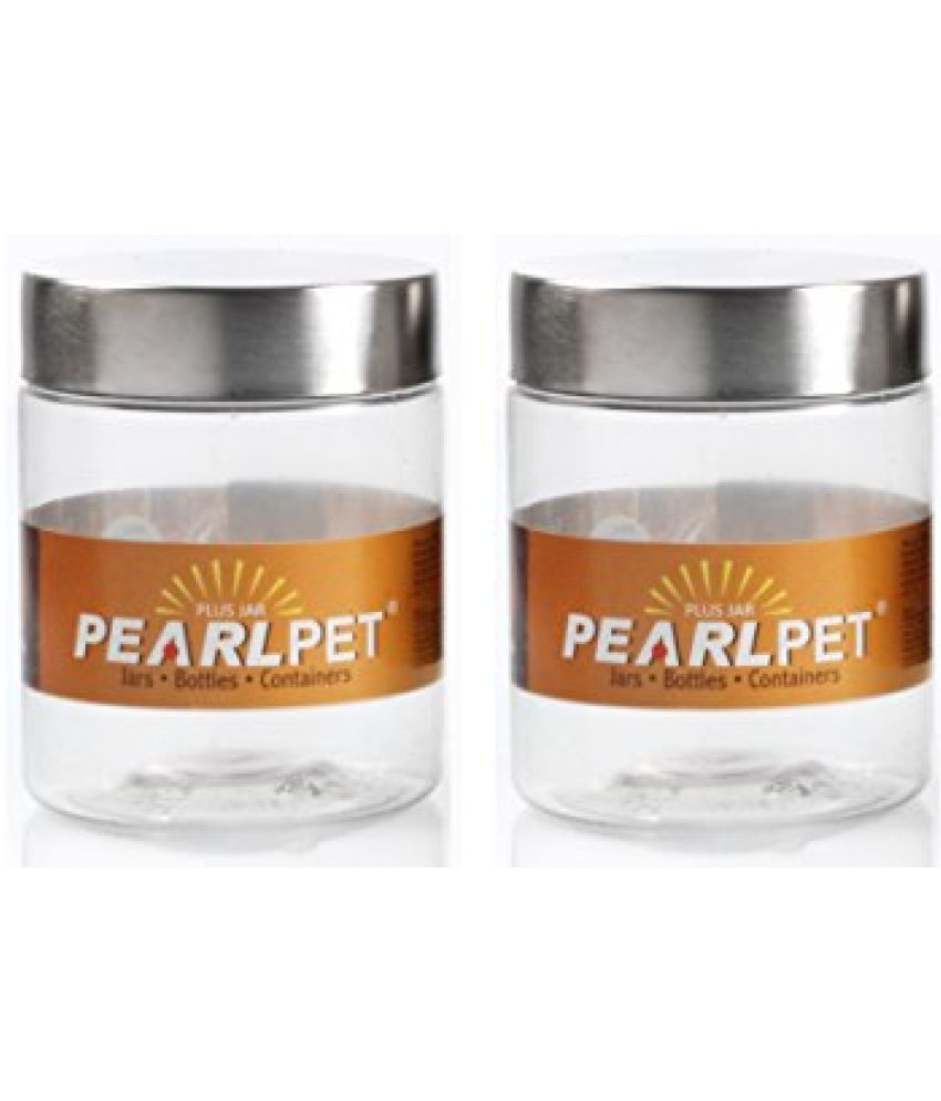     			PearlPet PlusJar-2Pcs-1000ml Plastic Transparent Multi-Purpose Container ( Set of 2 )