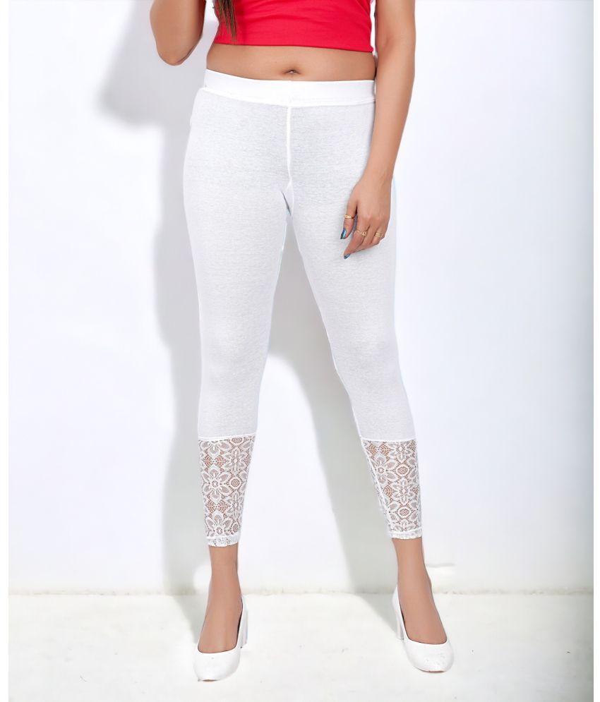     			Colorscube - White Cotton Women's Leggings ( Pack of 1 )