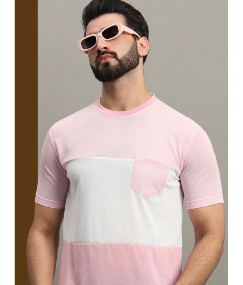     			GET GOLF Cotton Blend Regular Fit Colorblock Half Sleeves Men's T-Shirt - Pink ( Pack of 1 )