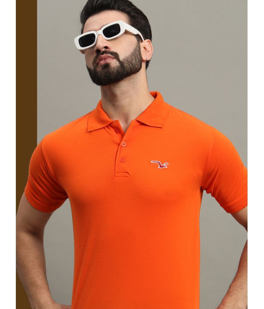     			GET GOLF Cotton Blend Regular Fit Solid Half Sleeves Men's Polo T Shirt - Orange ( Pack of 1 )