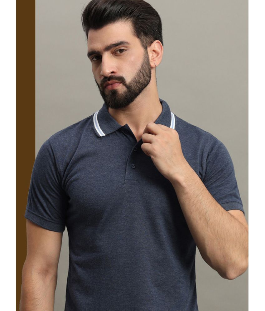     			GET GOLF Cotton Blend Regular Fit Solid Half Sleeves Men's Polo T Shirt - Indigo ( Pack of 1 )