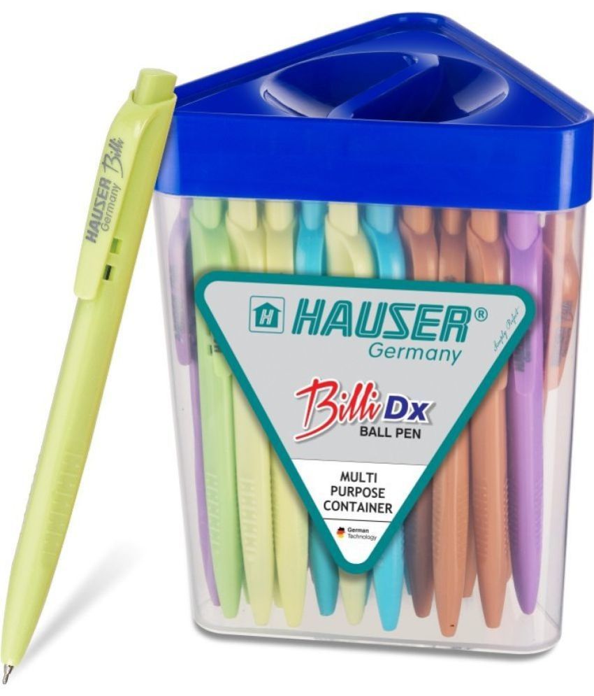     			Hauser Billi Dx Ball Pen Multicolor Body Blue Ink 50 Pcs Jar Set