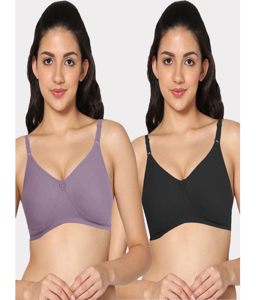     			IN CARE LINGERIE Multicolor Cotton Blend Lightly Padded Women's T-Shirt Bra ( Pack of 2 )