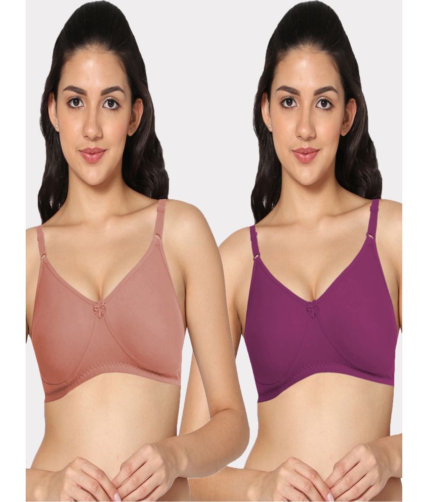     			IN CARE LINGERIE Multicolor Cotton Blend Lightly Padded Women's T-Shirt Bra ( Pack of 2 )