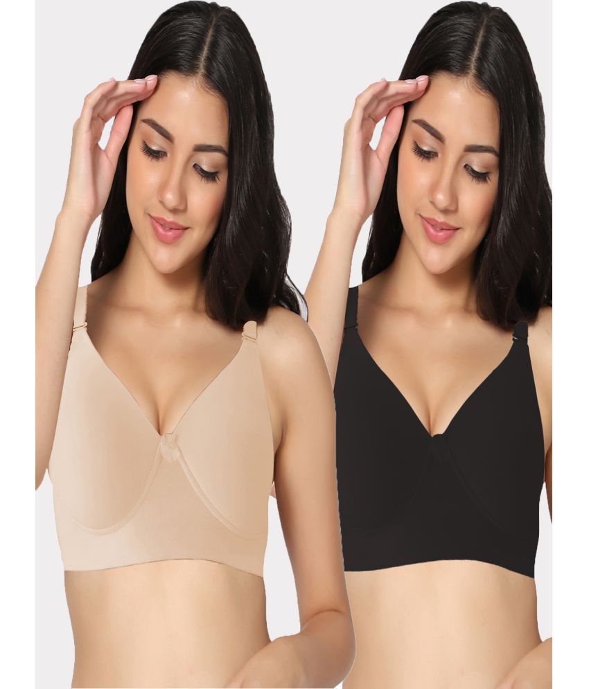     			IN CARE LINGERIE Multicolor Synthetic Heavily Padded Women's T-Shirt Bra ( Pack of 2 )