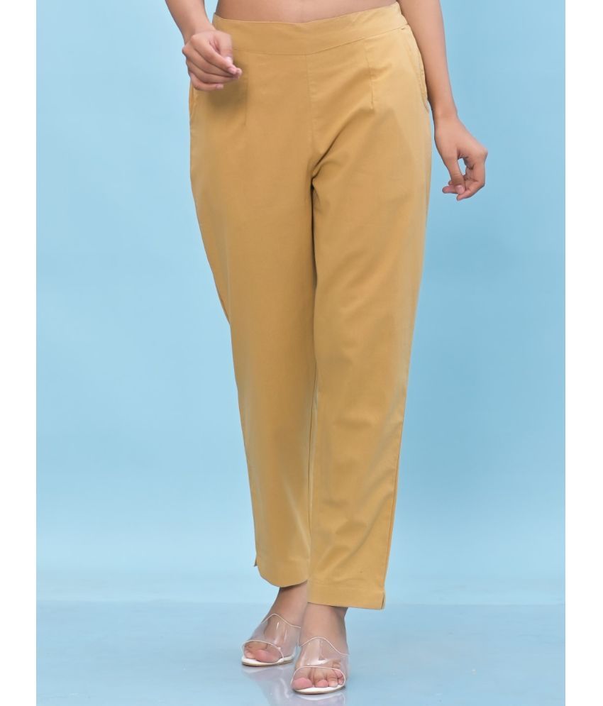     			Juniper - Gold Cotton Women's Straight Pant ( Pack of 1 )