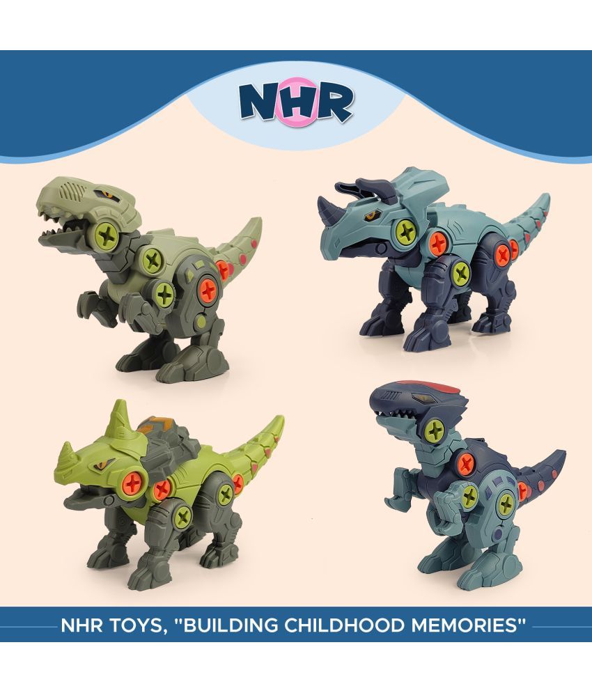     			NHR DIY Dinosaur Assembly Early Educational Blocks Toys With Assemble Screw Driver  (Multicolor , Pack of: 4)