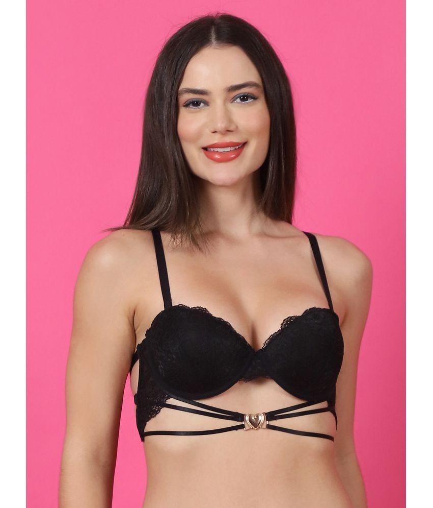     			PrettyCat Black Lace Lightly Padded Women's Balconette Bra ( Pack of 1 )