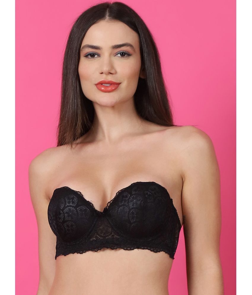     			PrettyCat Black Lace Lightly Padded Women's Balconette Bra ( Pack of 1 )