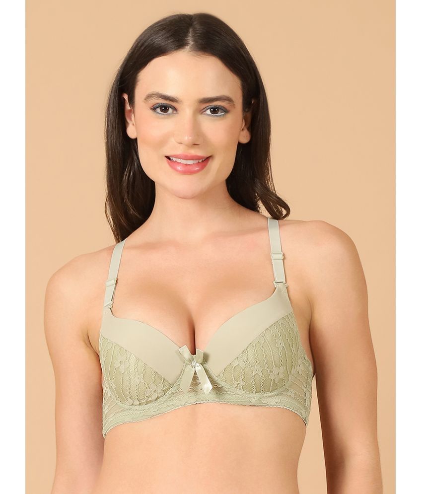     			PrettyCat Green Lace Lightly Padded Women's T-Shirt Bra ( Pack of 1 )