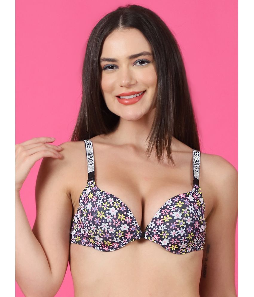     			PrettyCat Multicolor Polyester Lightly Padded Women's Push Up Bra ( Pack of 1 )