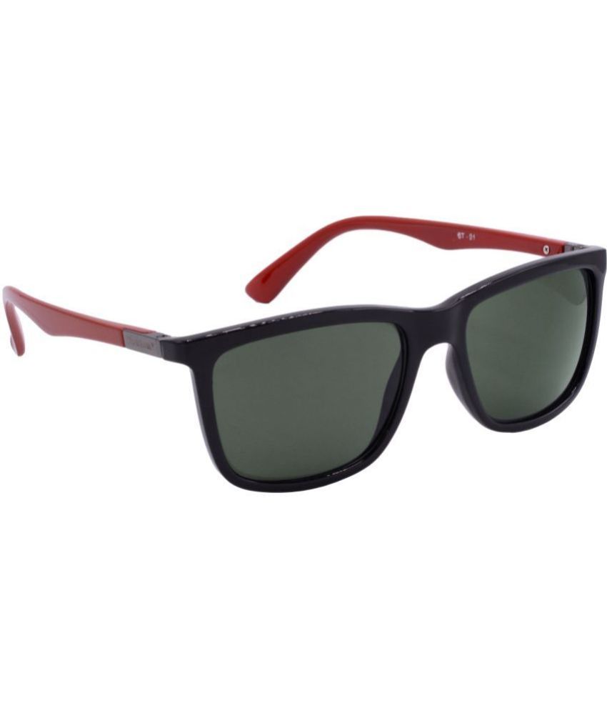     			RED LEAF Black Rectangular Sunglasses ( Pack of 1 )