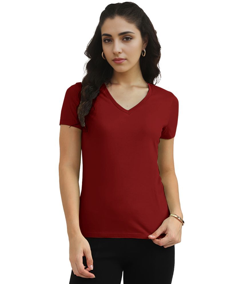     			Radprix Red Cotton Regular Fit Women's T-Shirt ( Pack of 1 )