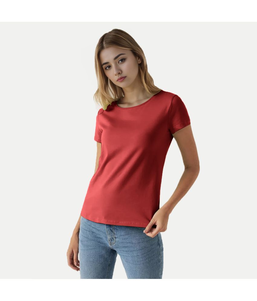     			Radprix Red Cotton Regular Fit Women's T-Shirt ( Pack of 1 )