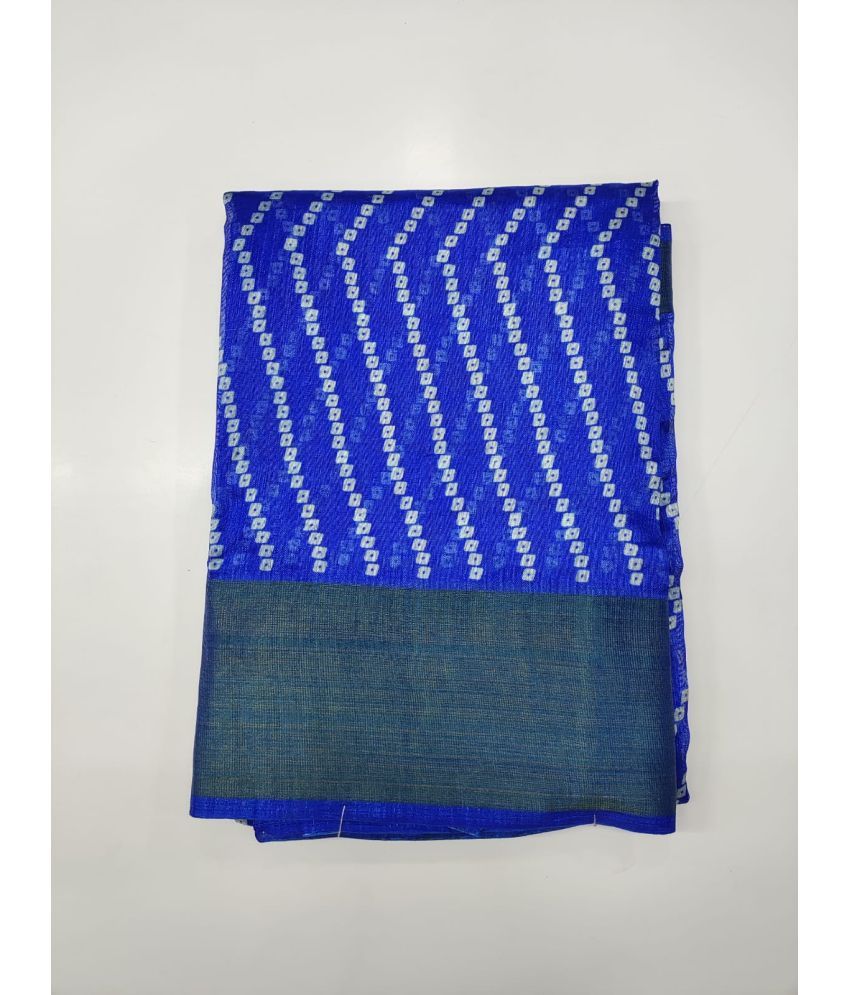     			Rekha Maniyar Cotton Printed Saree With Blouse Piece - Blue ( Pack of 1 )