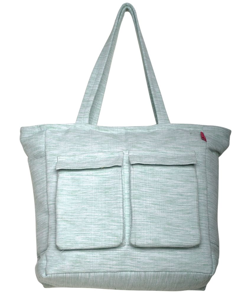     			Rich&Rich Green Cotton Shoulder Bag