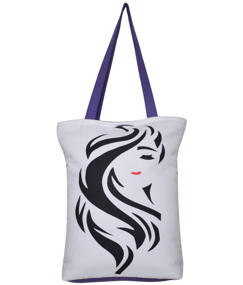     			Rich&Rich White Cotton Tote Bag