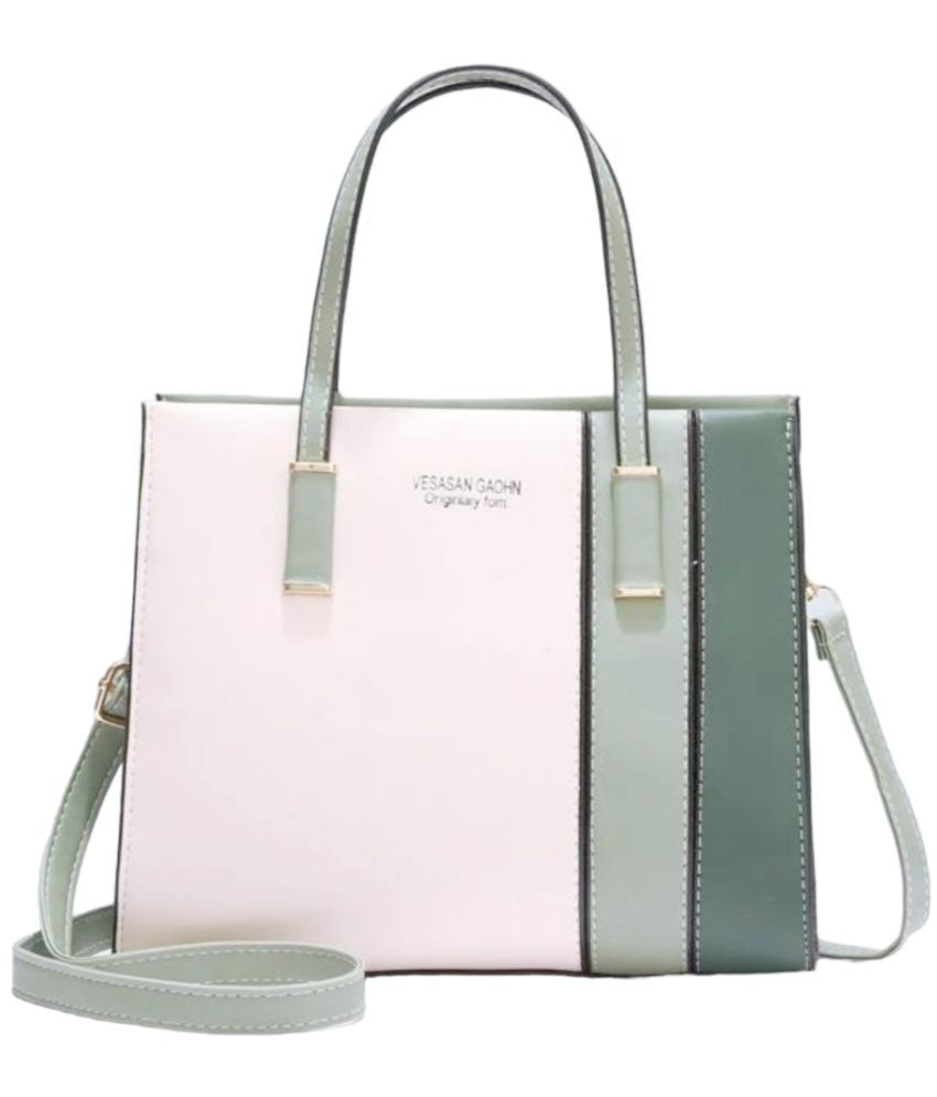     			Santorini Green Faux Leather Shoulder Bag