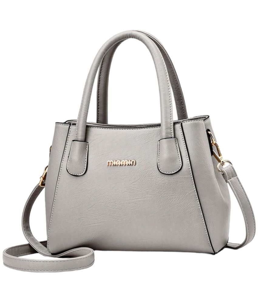     			Santorini Light Grey Faux Leather Handheld Bag