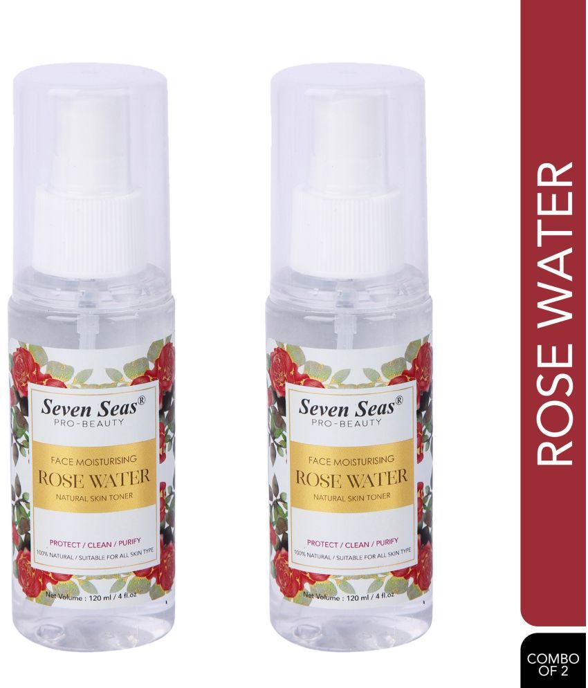     			Seven Seas Face Moisturising Rose Water Natural Skin Toner Pack of 2