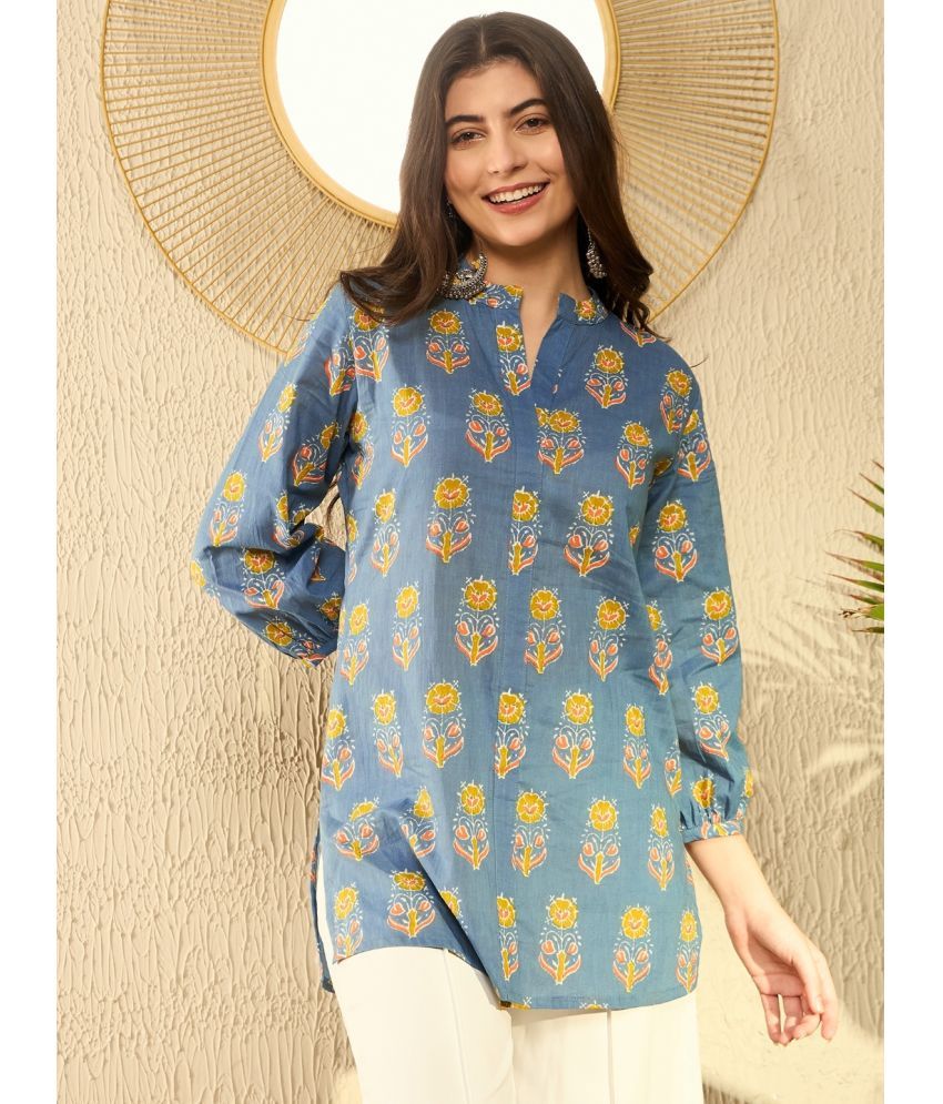     			Vaamsi Blue Cotton Blend Women's Tunic ( Pack of 1 )