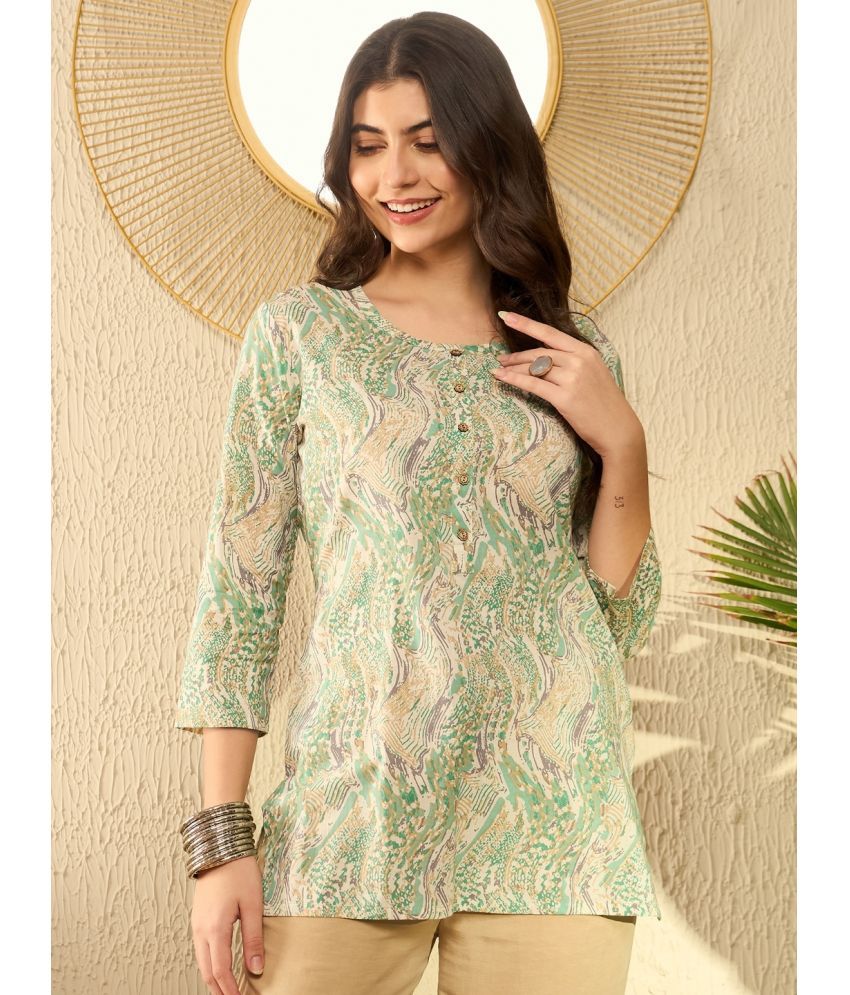     			Vaamsi Green Cotton Women's Tunic ( Pack of 1 )