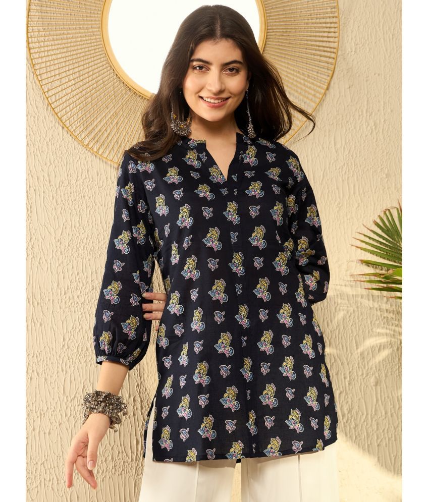     			Vaamsi Navy Blue Cotton Blend Women's Tunic ( Pack of 1 )