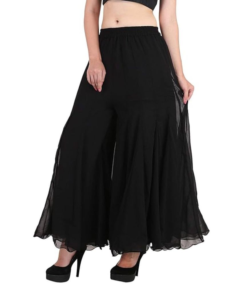     			Aura Glam - Black Georgette Women's Sharara ( Pack of 1 )