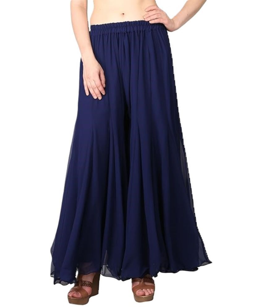     			Aura Glam - Navy Blue Georgette Women's Sharara ( Pack of 1 )